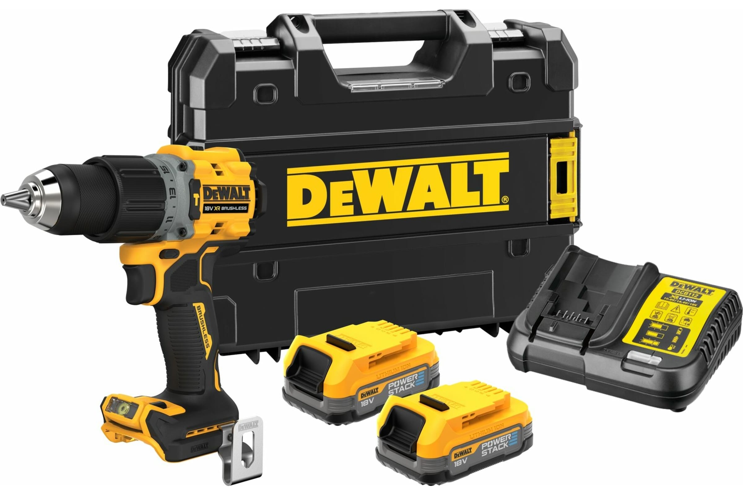 фото Dewalt бесщеточная дрель-шуруповерт и винтаверт dewalt dck2050e2t-qw 18v xr powerstack 2