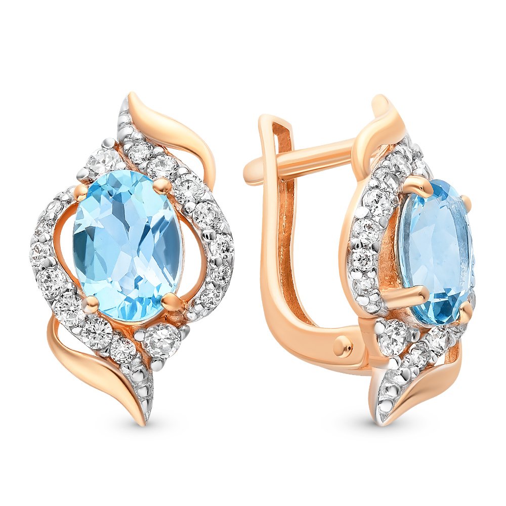 

Серьги из красного золота с топазом, фианитом 585Gold 202007806, 202007806