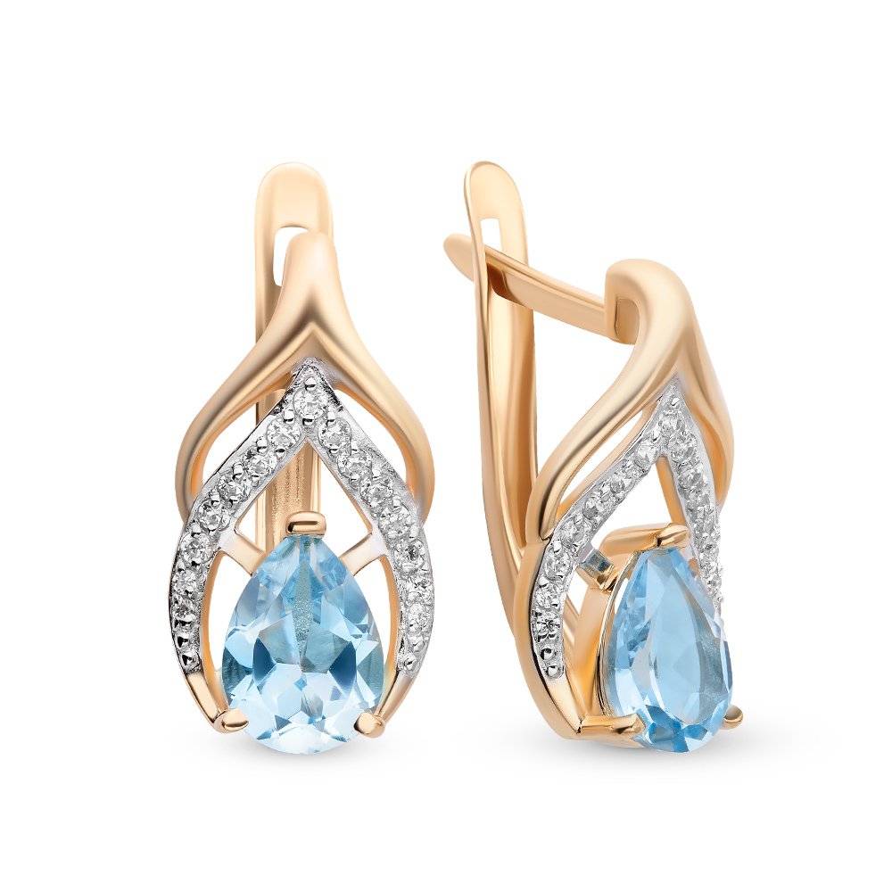 

Серьги из красного золота с топазом, фианитом 585Gold 202007730, 202007730
