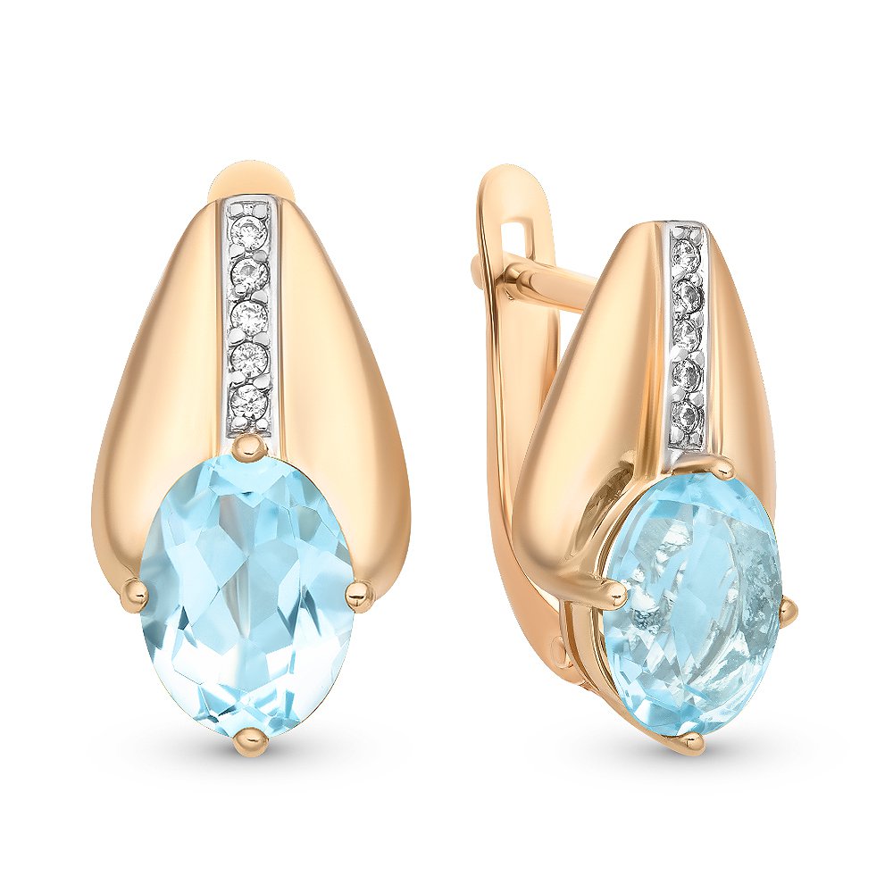 

Серьги из красного золота с топазом, фианитом 585Gold 202007465, 202007465