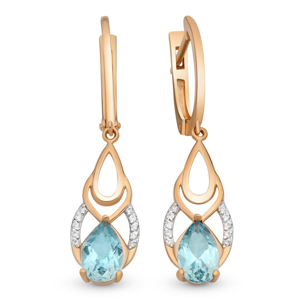 

Серьги из красного золота с топазом, фианитом 585Gold 202007464, 202007464