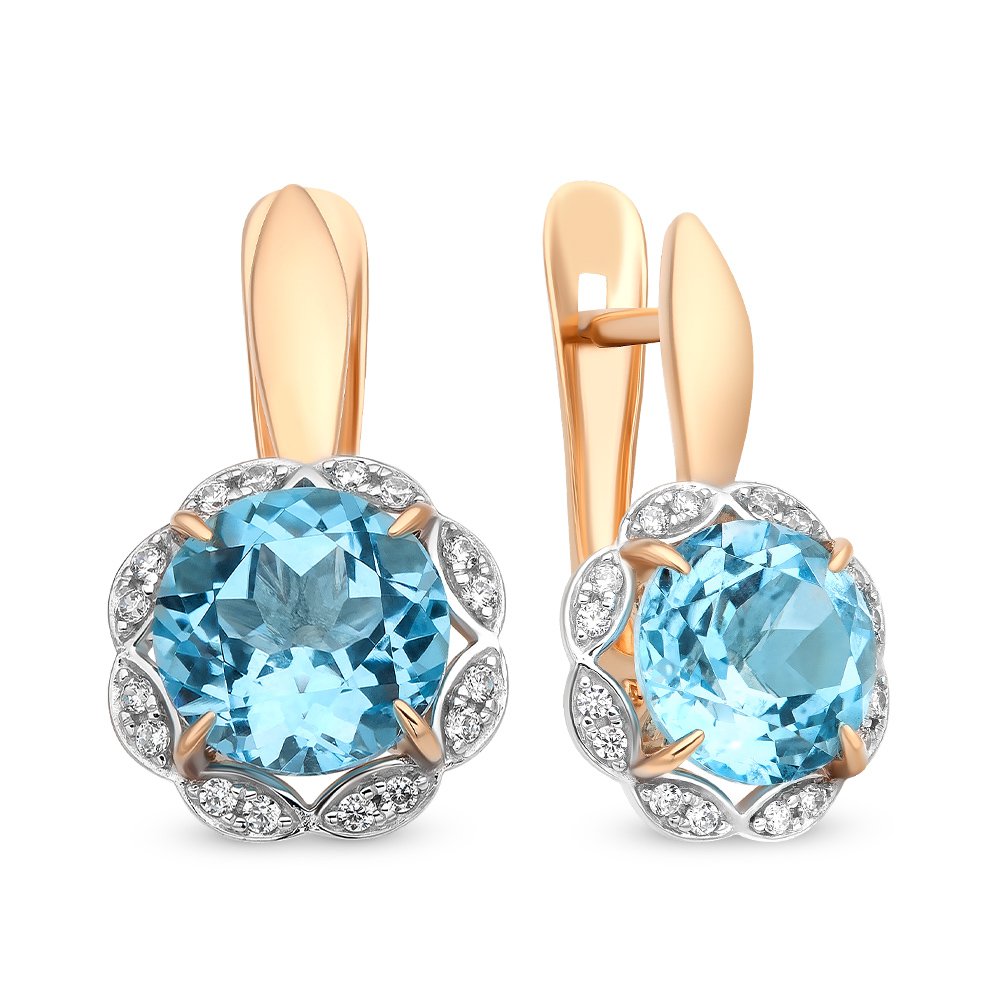 

Серьги из красного золота с топазом, фианитом 585Gold 202007460, 202007460
