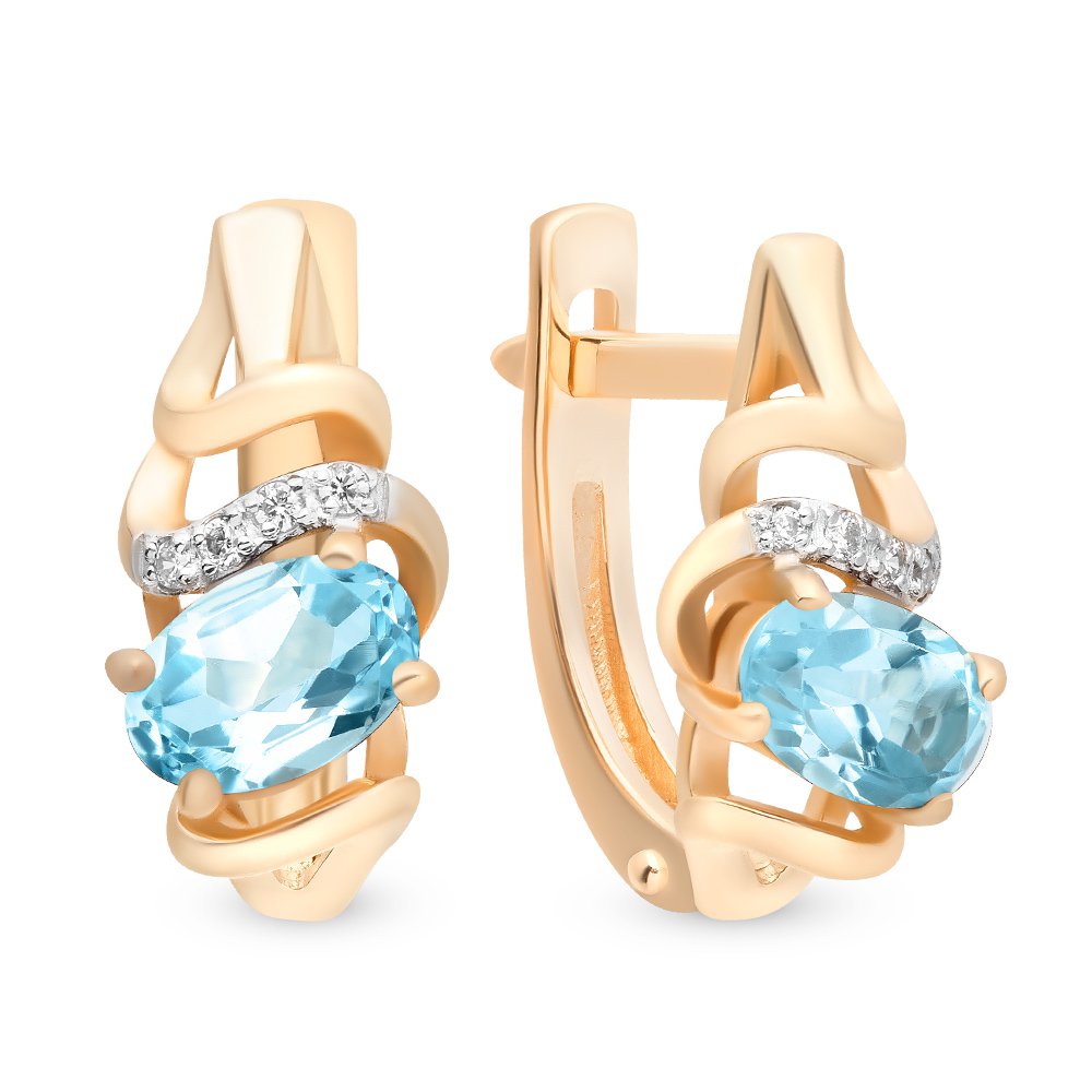 

Серьги из красного золота с топазом, фианитом 585Gold 202007309, 202007309