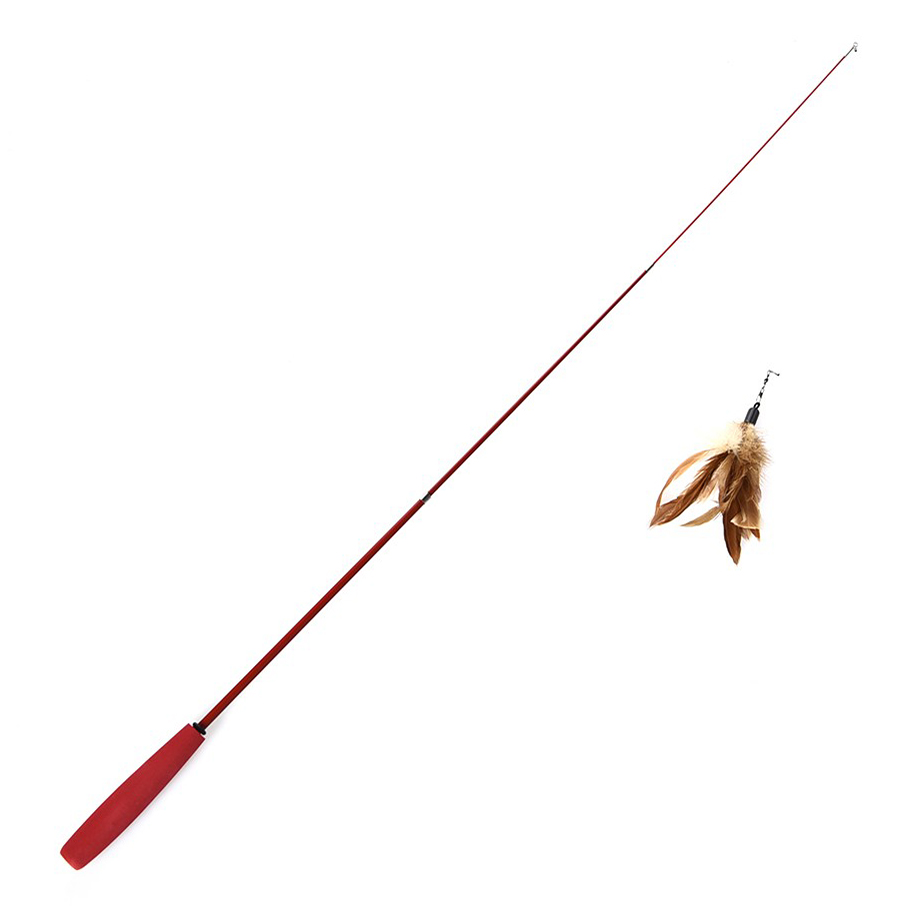 

Игрушка для кошек Foxie Fisherman Дразнилка телескопическая с перьями, 39-96 см