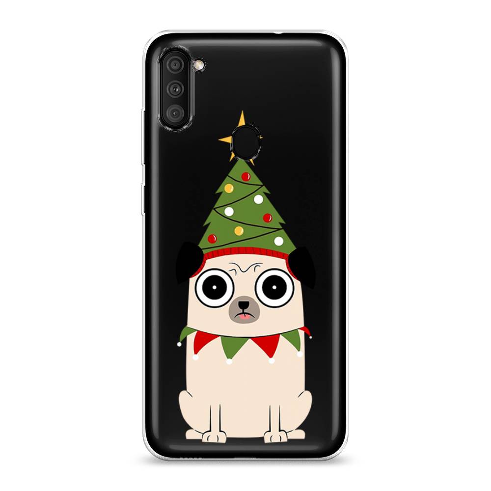 

Чехол на Samsung Galaxy A11 "Собачка с ёлочкой", Бежевый;красный;зеленый, 2100150-1