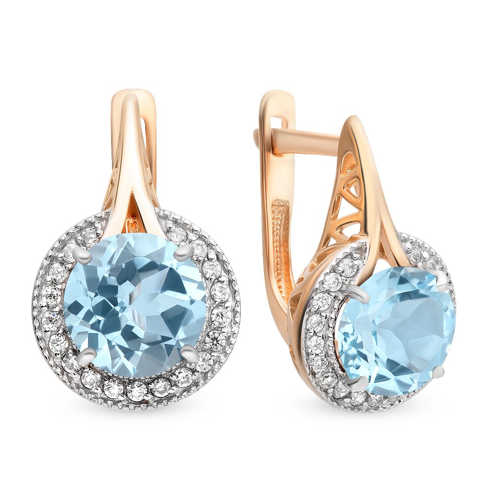 

Серьги из красного золота с топазом, фианитом 585Gold 202007277, 202007277