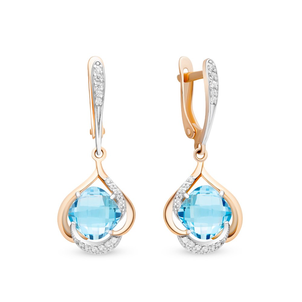 

Серьги из красного золота с топазом, фианитом 585Gold 202007199, 202007199