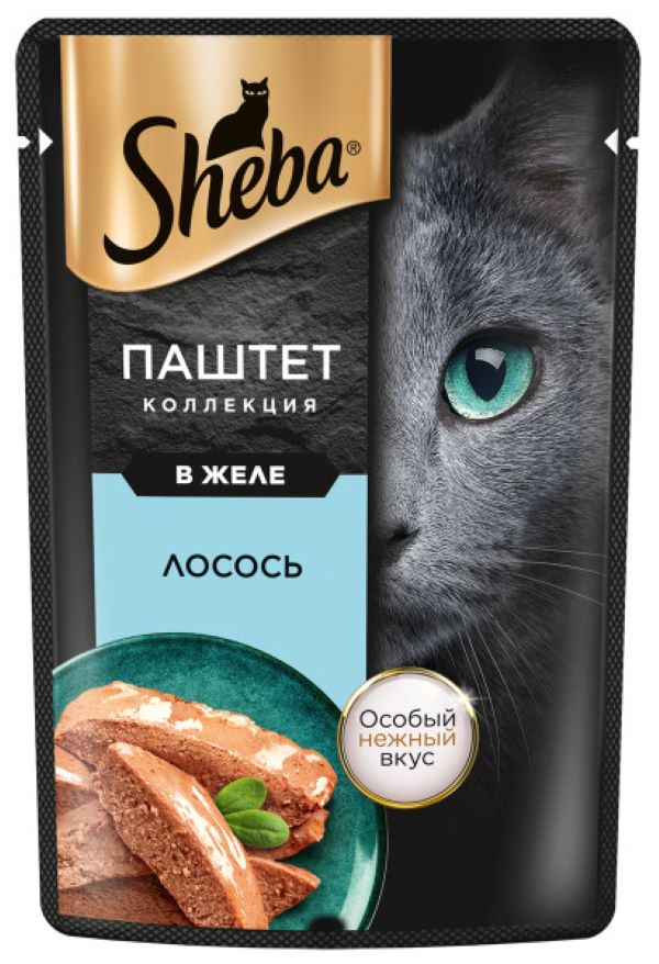 Влажный корм для кошек Sheba Нежный паштет с лососем, 75 г