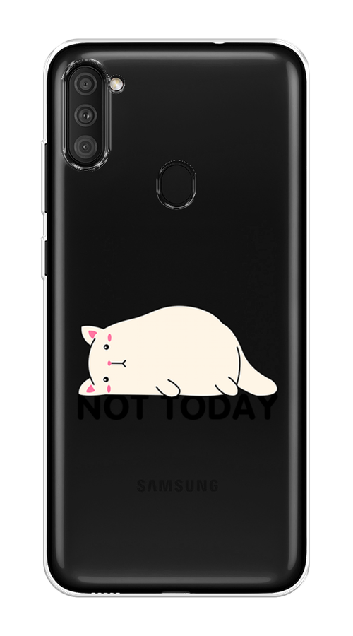 

Чехол на Samsung Galaxy A11 "Cat not today", Белый;розовый;черный, 2100150-1