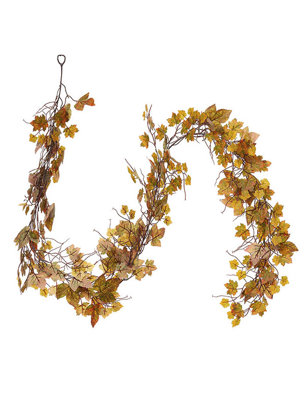 

Искусственная гирлянда с кленовыми листьями, 200 см, Желтый