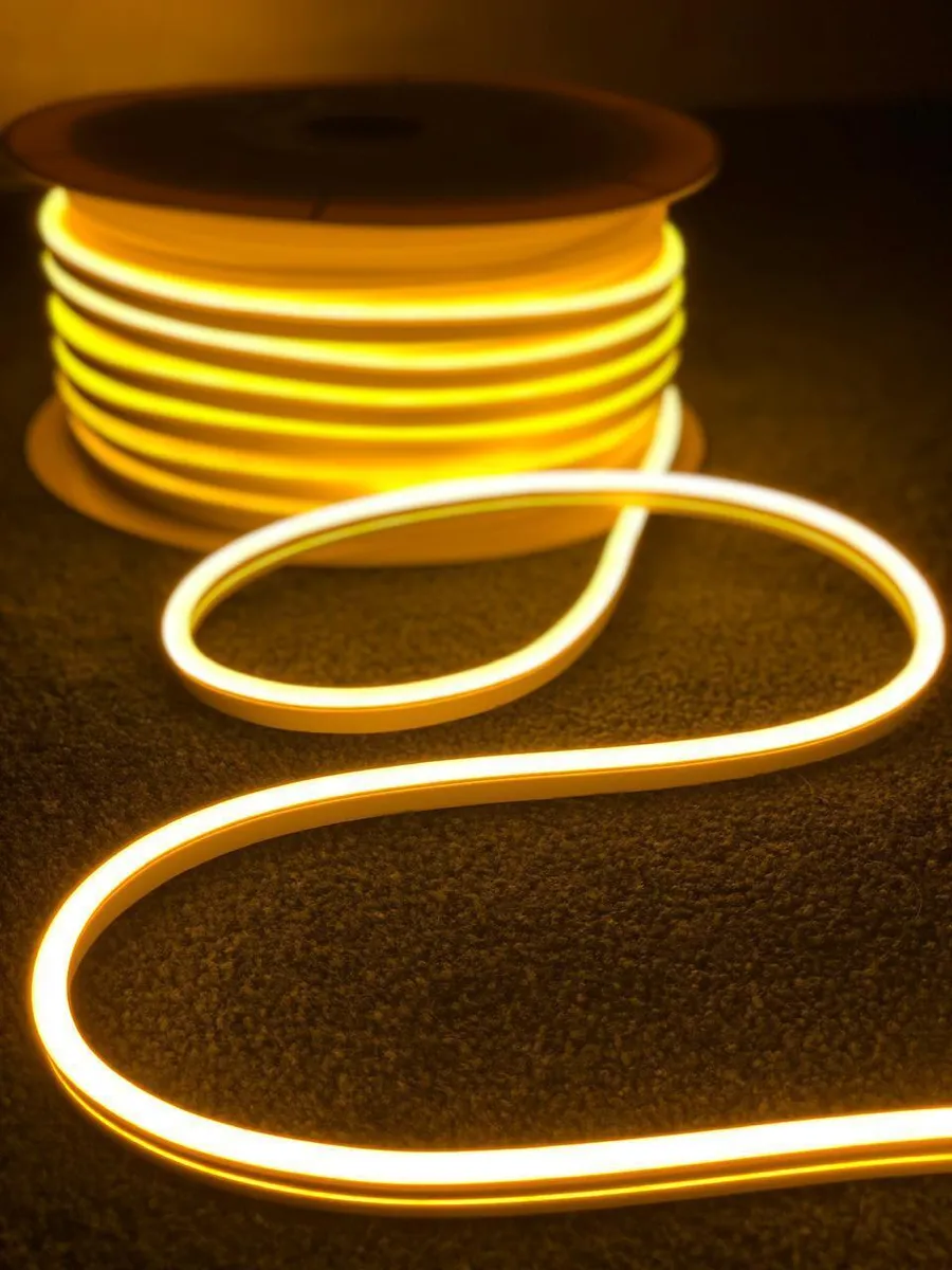 Гибкий неон PJ Neon 4м, 8х16мм, 220В, 120 LED/m, IP 67, желтый