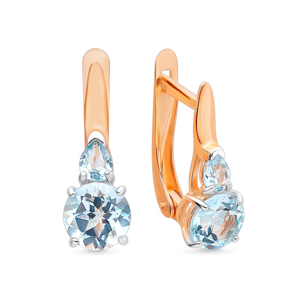 

Серьги из красного золота с топазом, фианитом 585Gold 202007011, 202007011