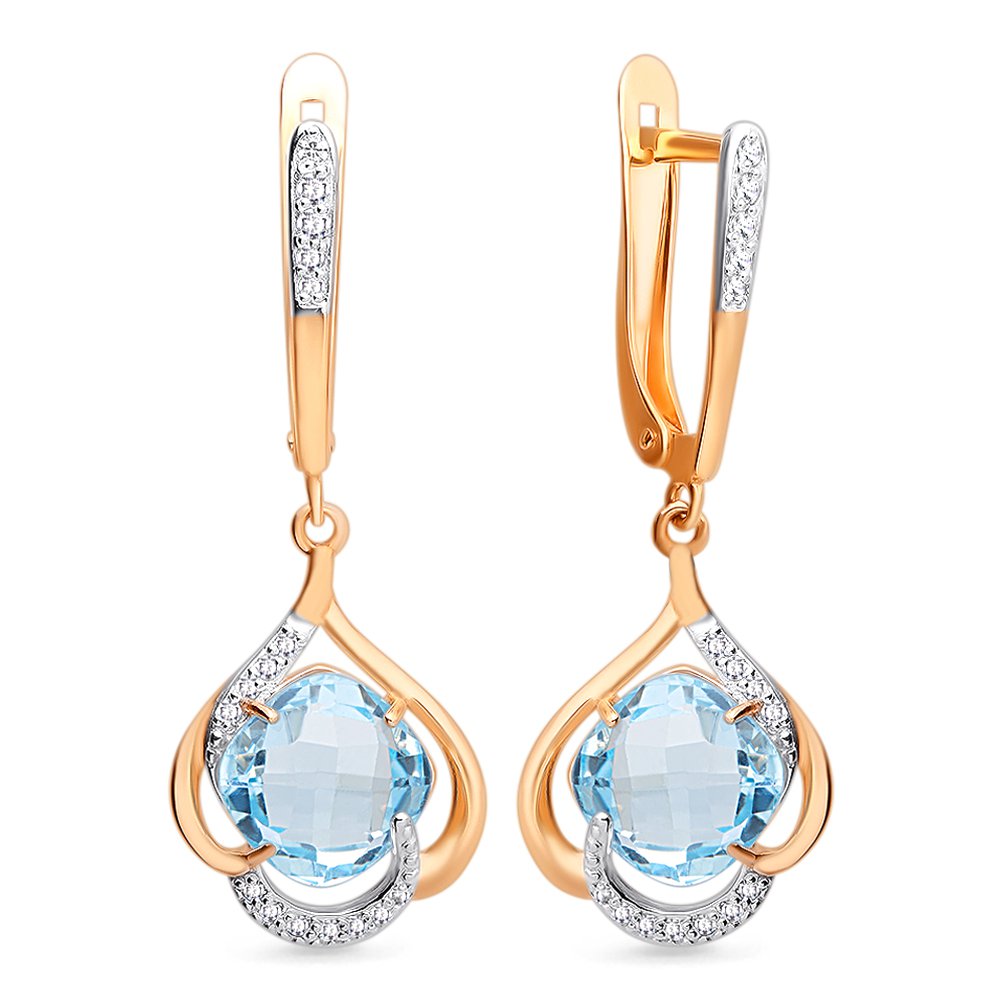 

Серьги из красного золота с топазом, фианитом 585Gold 202006857, 202006857