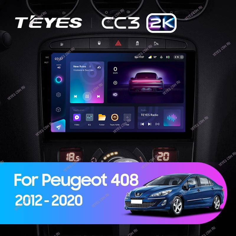 Штатная магнитола Teyes CC3 2K 432 Peugeot 408 1 T7 2012-2020 3800000₽