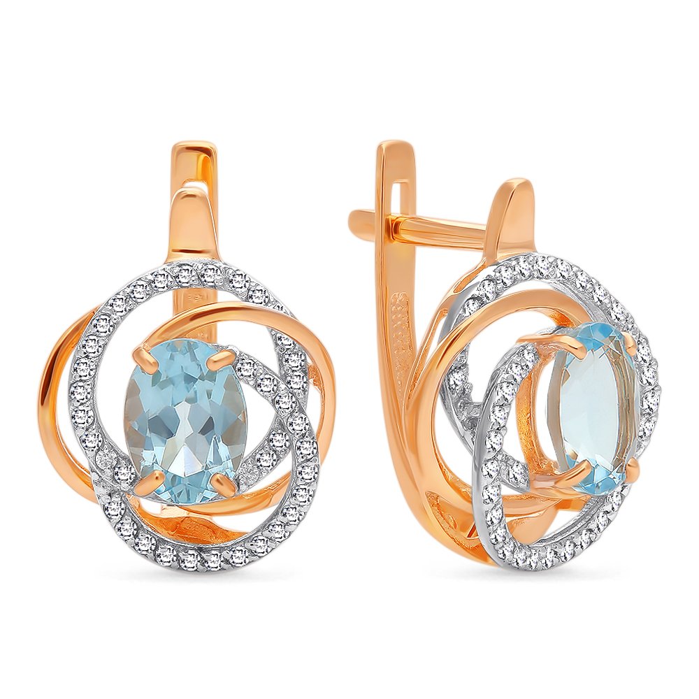 

Серьги из красного золота с топазом, фианитом 585Gold 202006844, 202006844