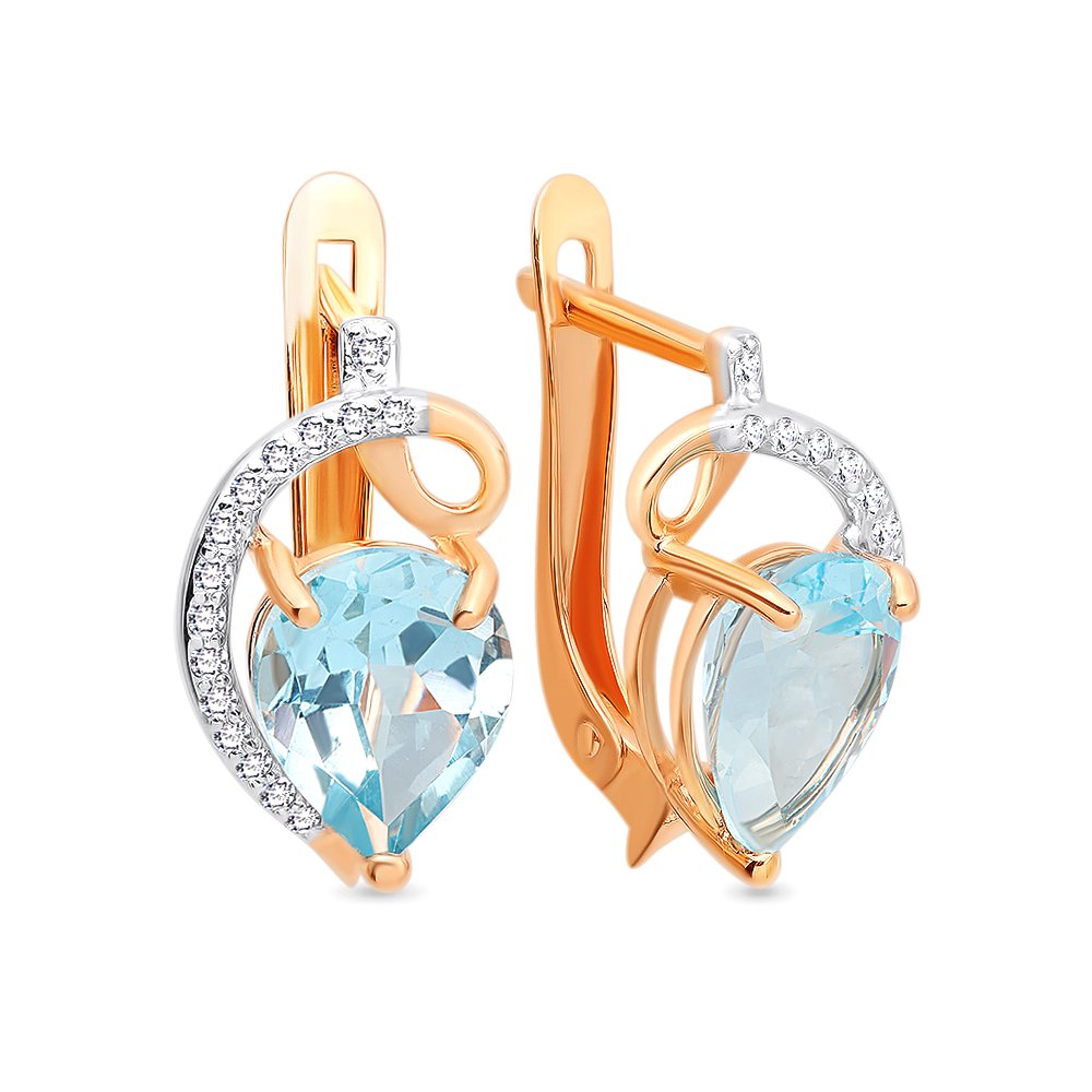 

Серьги из красного золота с топазом, фианитом 585Gold 202006839, 202006839