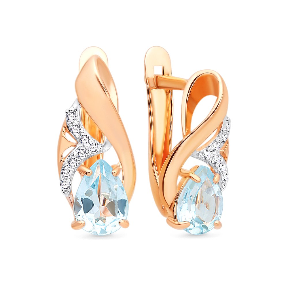 

Серьги из красного золота с топазом, фианитом 585Gold 202006838, 202006838