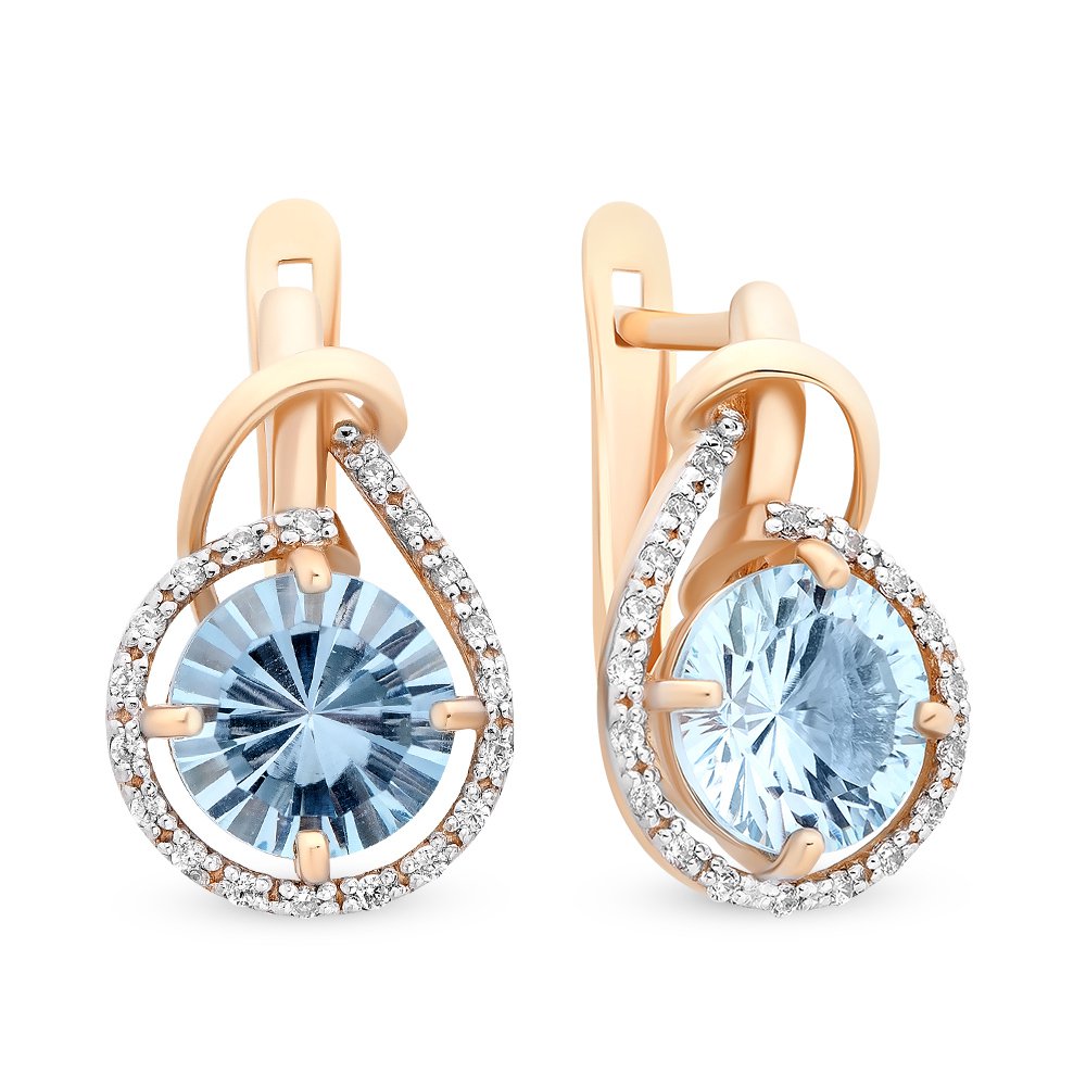

Серьги из красного золота с топазом, фианитом 585Gold 202006836, 202006836