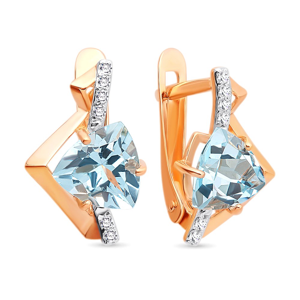 

Серьги из красного золота с топазом, фианитом 585Gold 202006834, 202006834