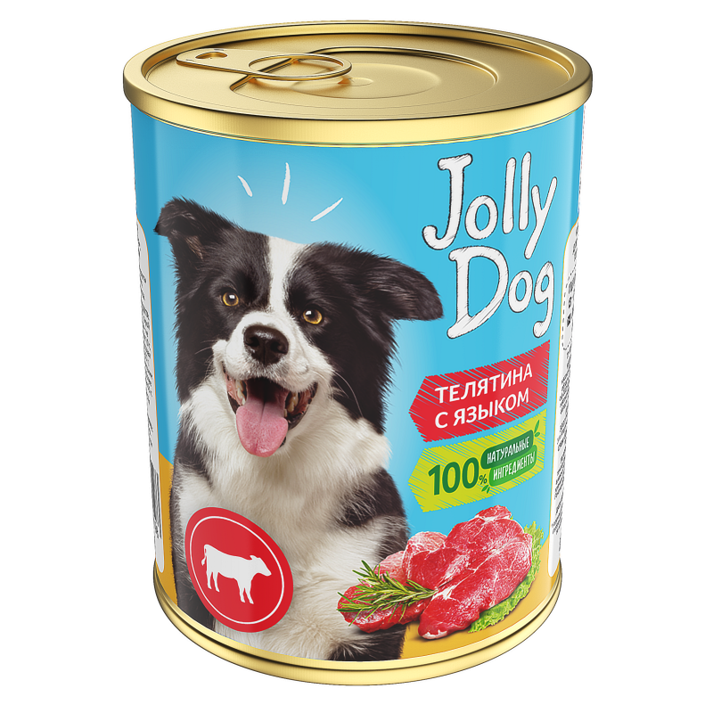 фото Влажный корм для собак зоогурман jolly dog, телятина с языком, 350 г