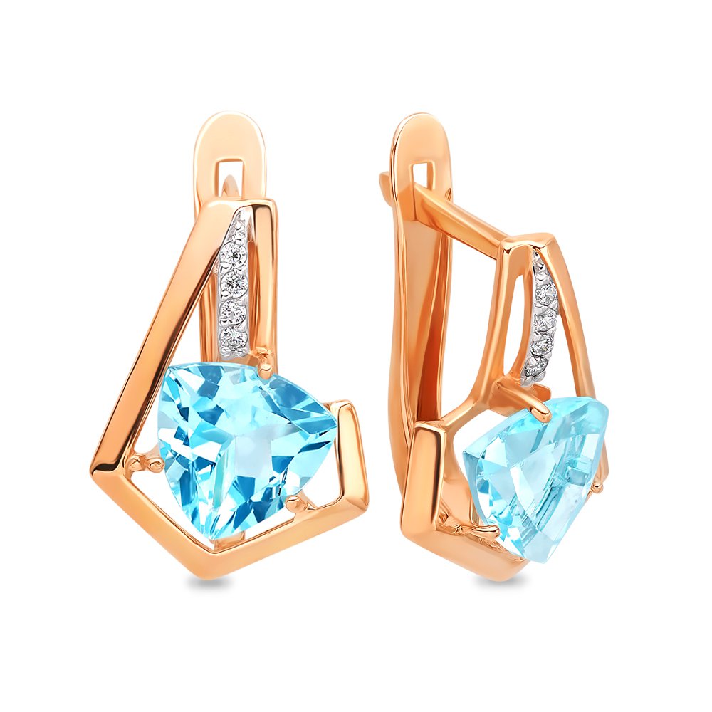 

Серьги из красного золота с топазом, фианитом 585Gold 202006832, 202006832