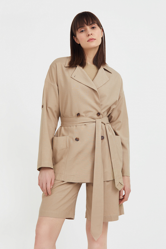 

Жакет женский Finn Flare S21-11061 бежевый L, S21-11061