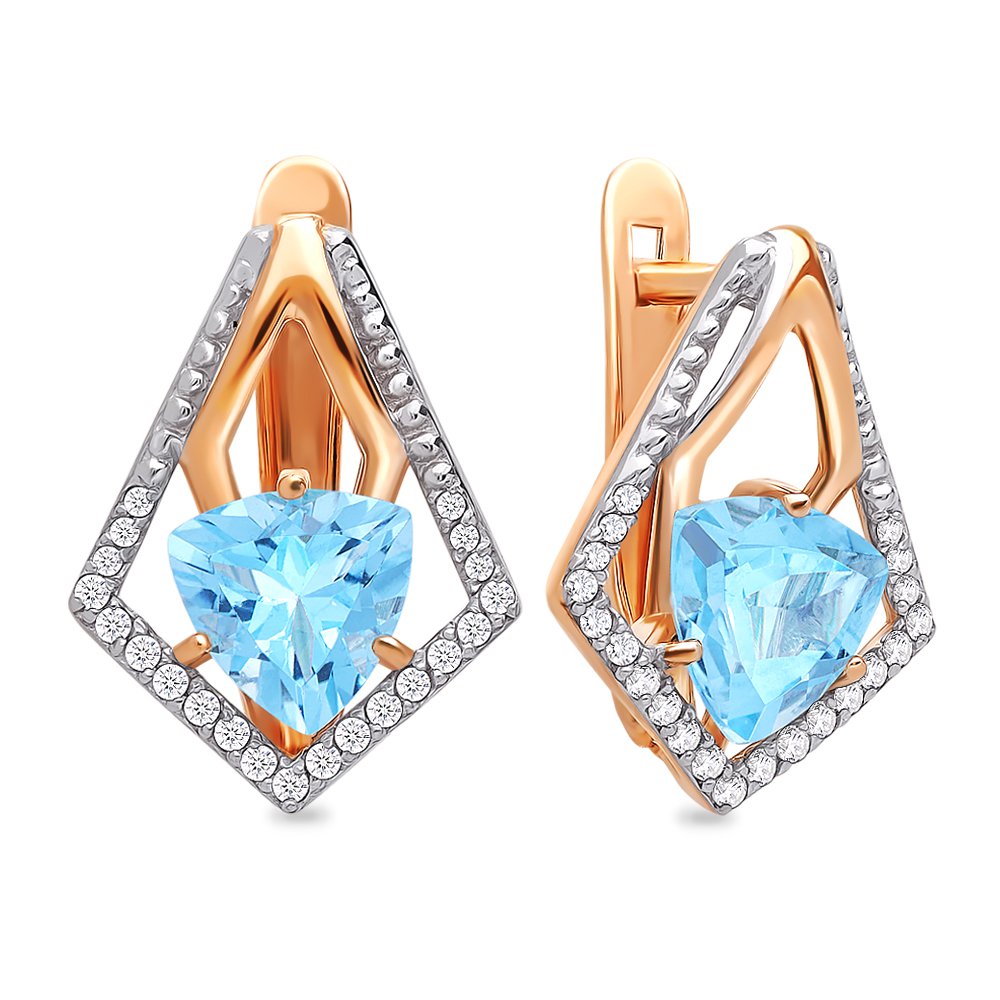 

Серьги из красного золота с топазом, фианитом 585Gold 202006829, 202006829