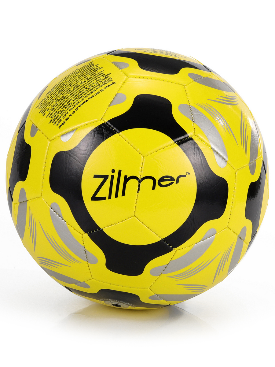Мяч футбольный Первая тренировка Zilmer размер 5, ПВХ, жёлто-чёрн.