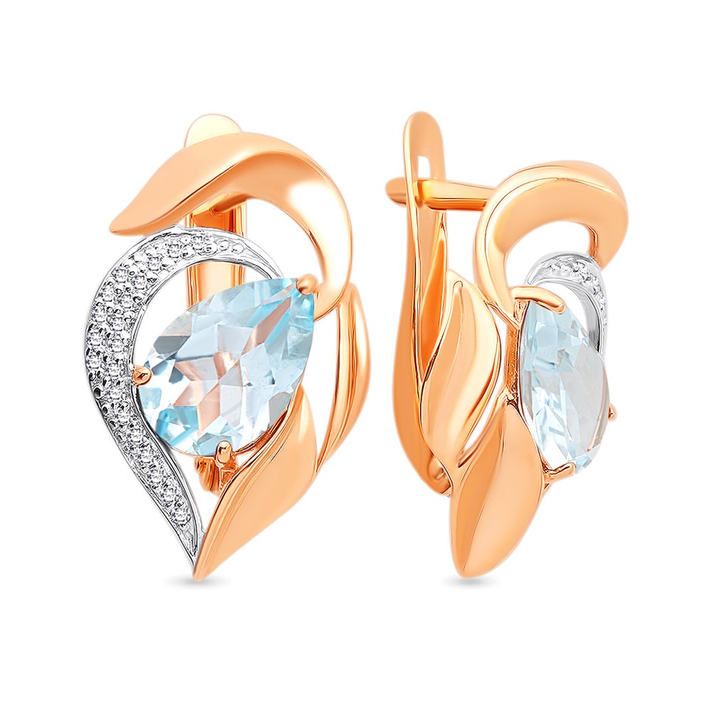 

Серьги из красного золота с топазом, фианитом 585Gold 202006823, 202006823