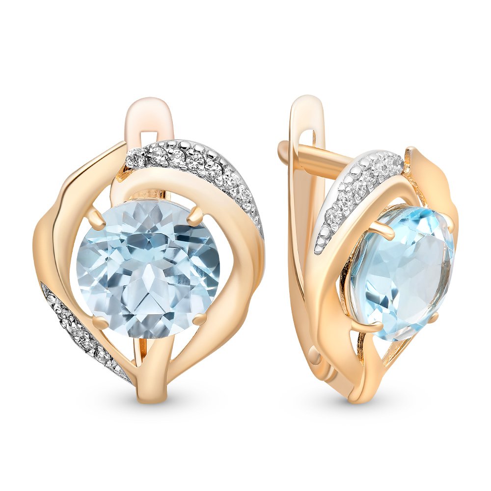 

Серьги из красного золота с топазом, фианитом 585Gold 202006822, 202006822