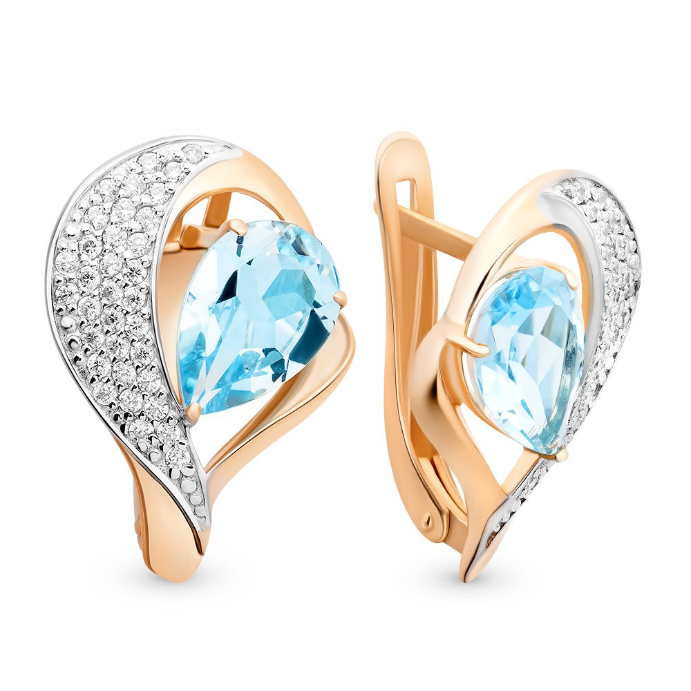 

Серьги из красного золота с топазом, фианитом 585Gold 202006817, 202006817
