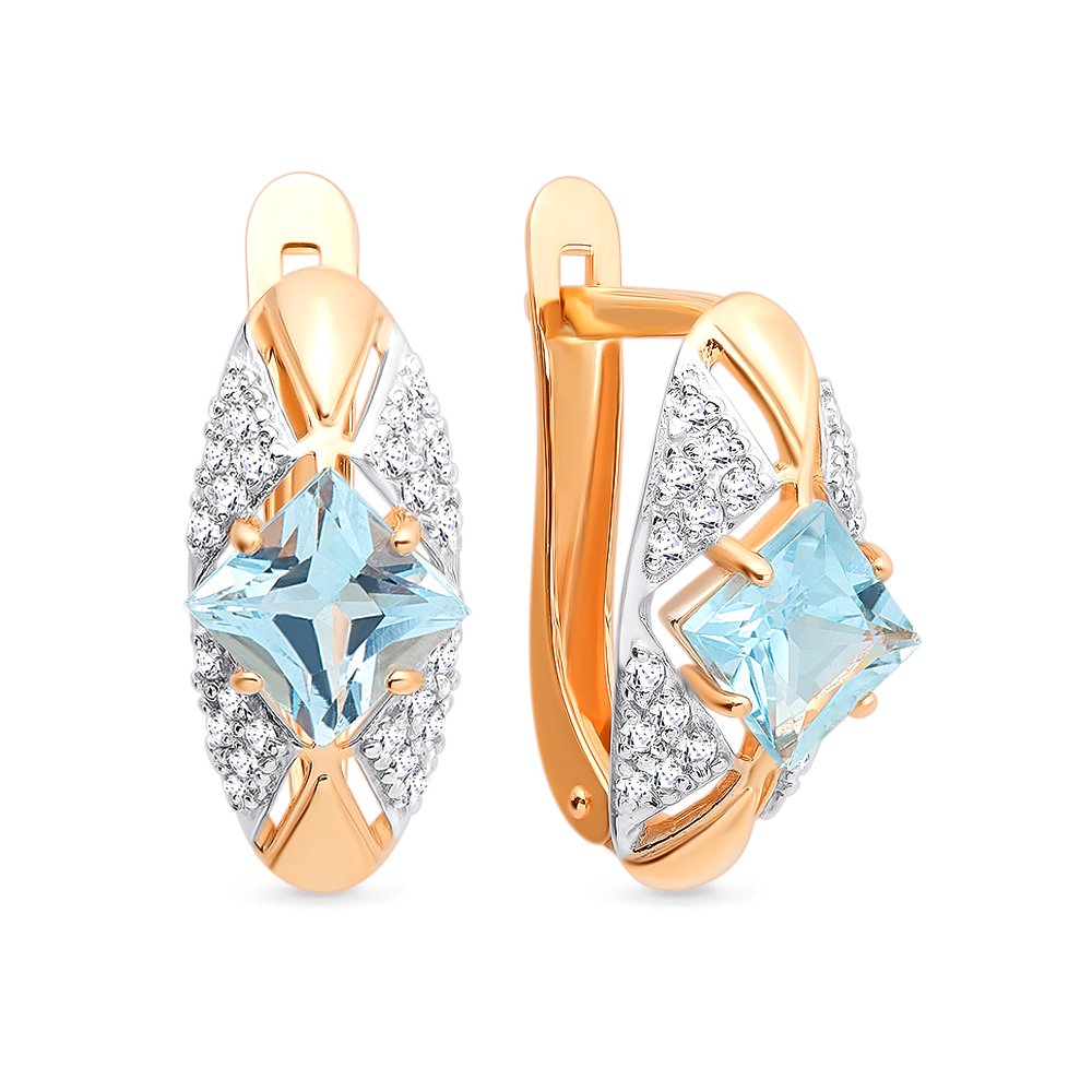 

Серьги из красного золота с топазом, фианитом 585Gold 202006809, 202006809
