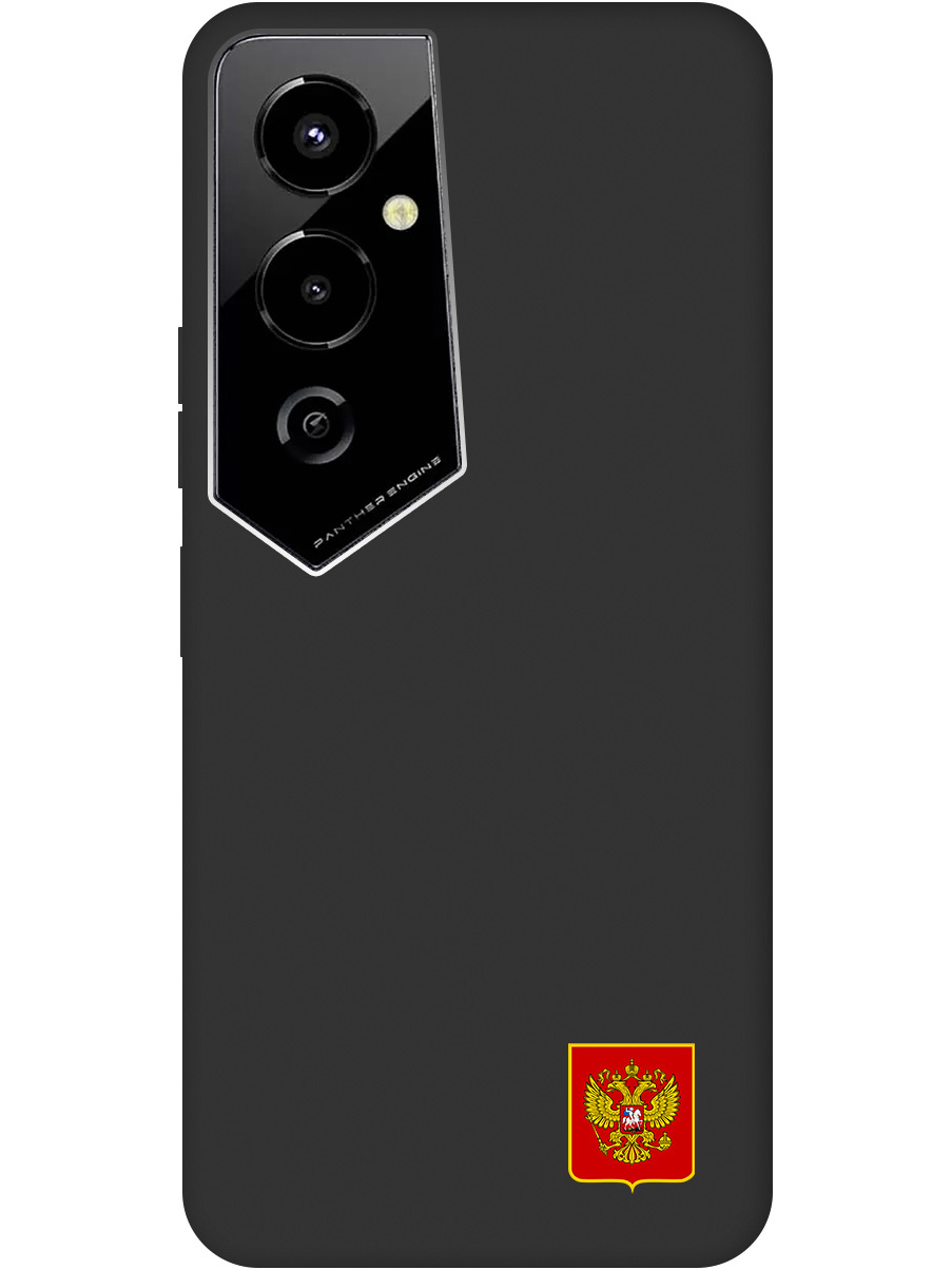 

Силиконовый чехол на Tecno Pova 4 Pro с Гербом России, Soft Touch черный, 20000602