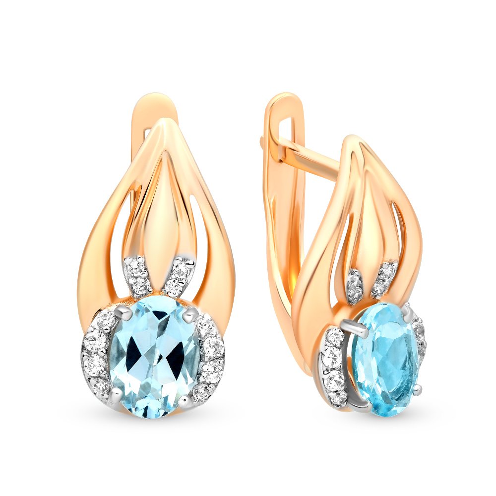 

Серьги из красного золота с топазом, фианитом 585Gold 202006499, 202006499