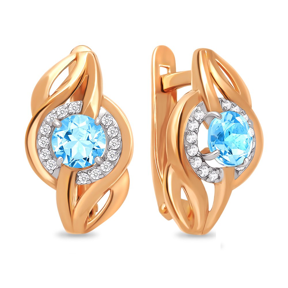 

Серьги из красного золота с топазом, фианитом 585Gold 202006494, 202006494