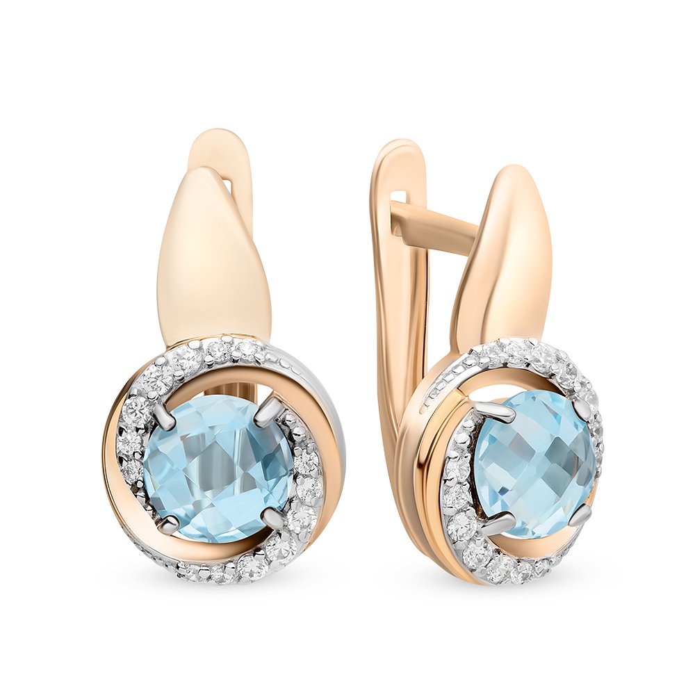 

Серьги из красного золота с топазом, фианитом 585Gold 202006492, 202006492