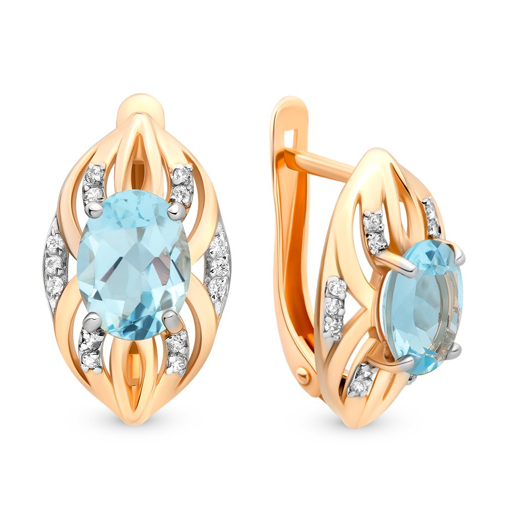 

Серьги из красного золота с топазом, фианитом 585Gold 202006488, 202006488