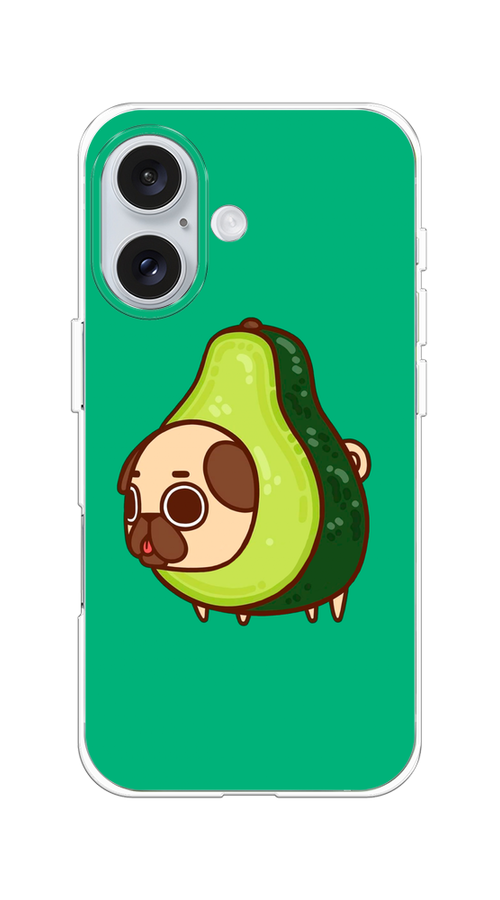 

Чехол на Apple iPhone 16 "Мопс авокадик", Зеленый, 16050-1