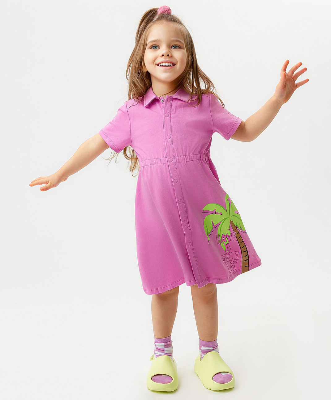 Платье детское Button Blue 123BBGMC50113100, фиолетовый, 110