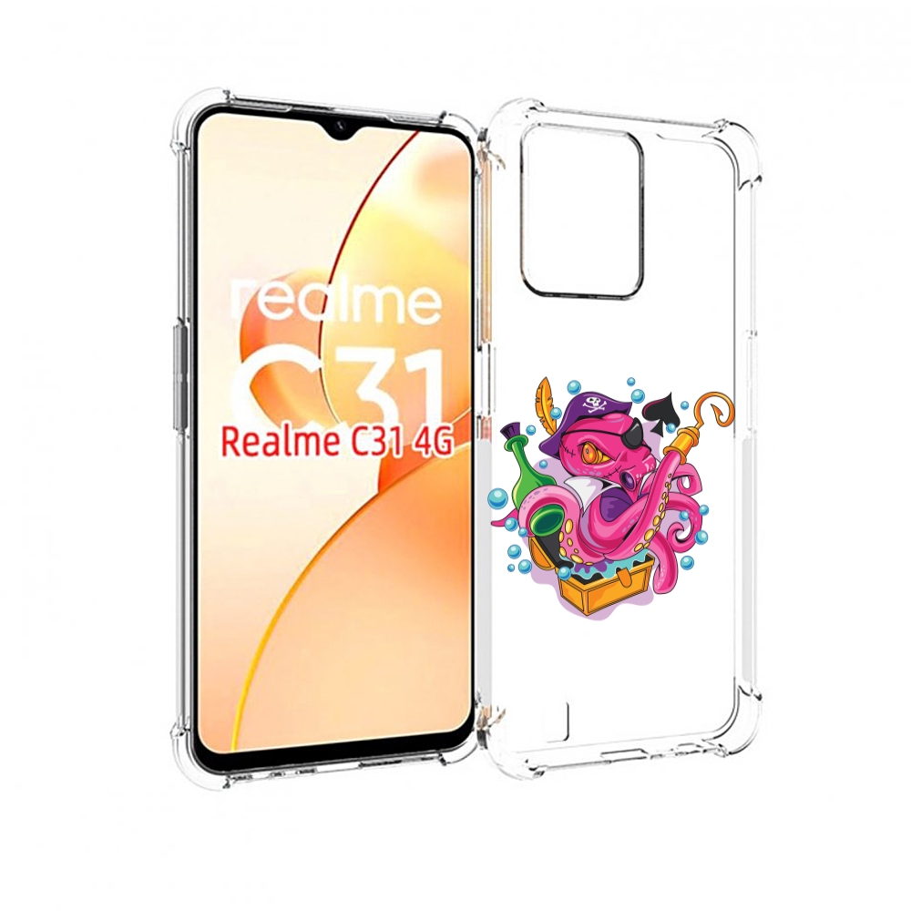 

Чехол MyPads осьминог пират детский для OPPO Realme C31, Прозрачный, Tocco