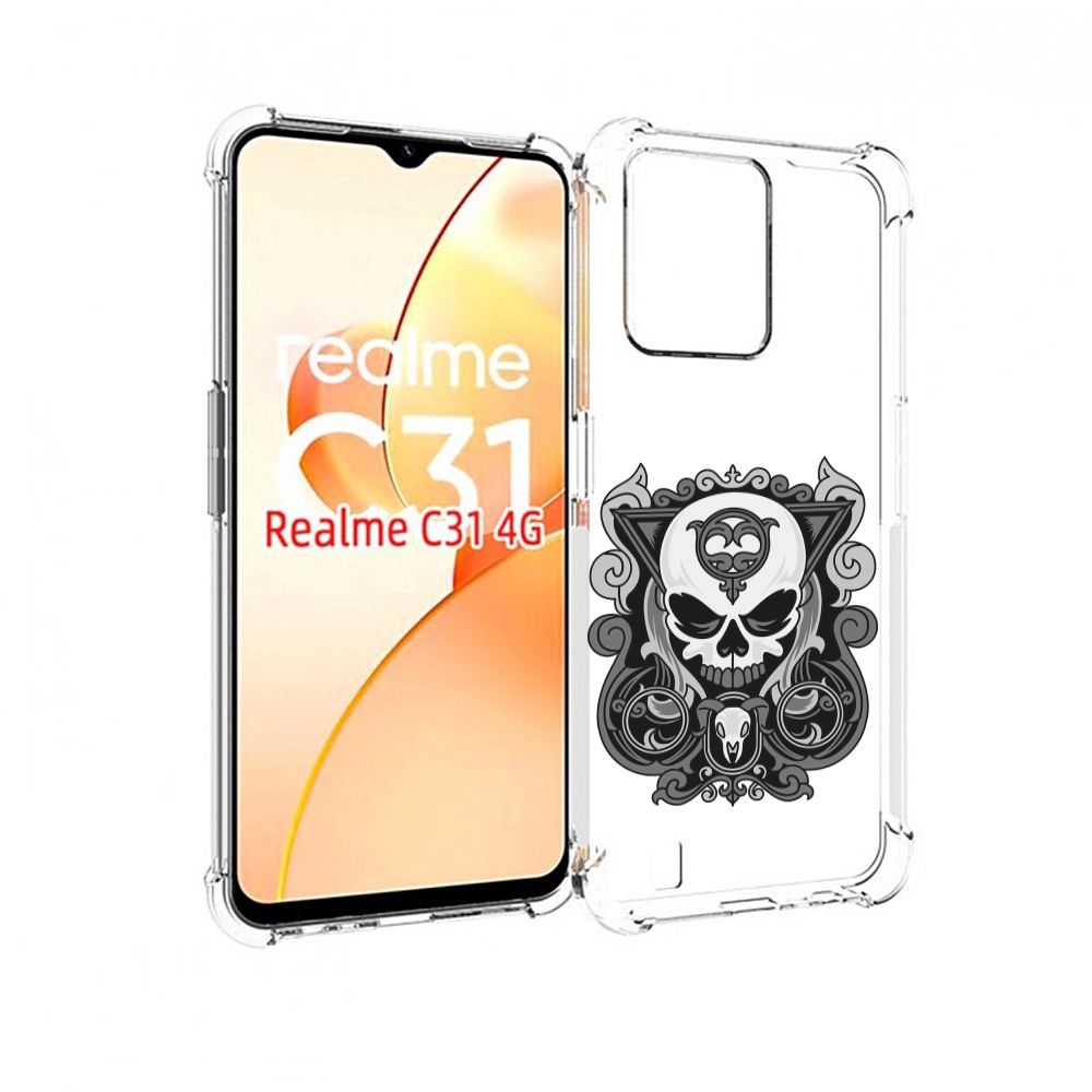 

Чехол MyPads орнамент-на-черепе для OPPO Realme C31, Прозрачный, Tocco