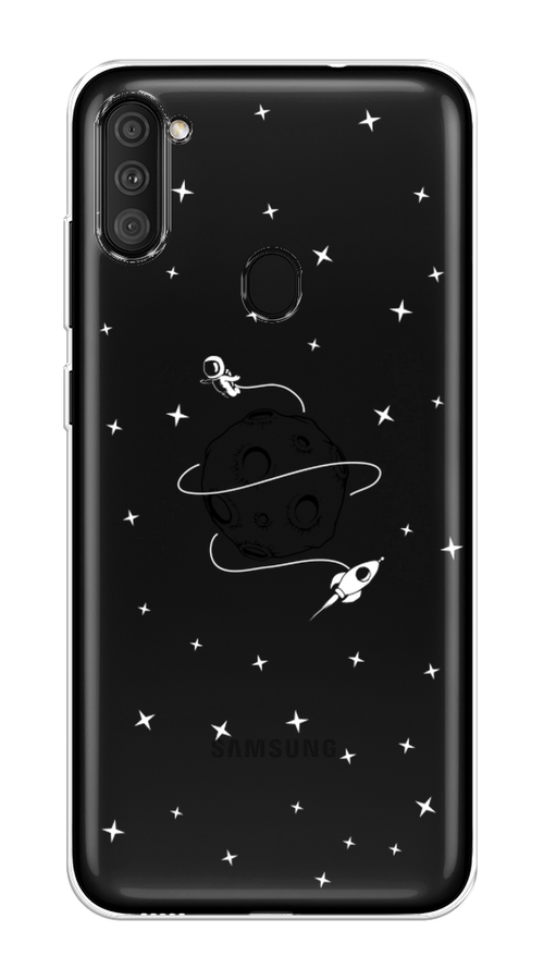 

Чехол на Samsung Galaxy A11 "Полет вокруг луны", Белый;серый;черный, 2100150-2