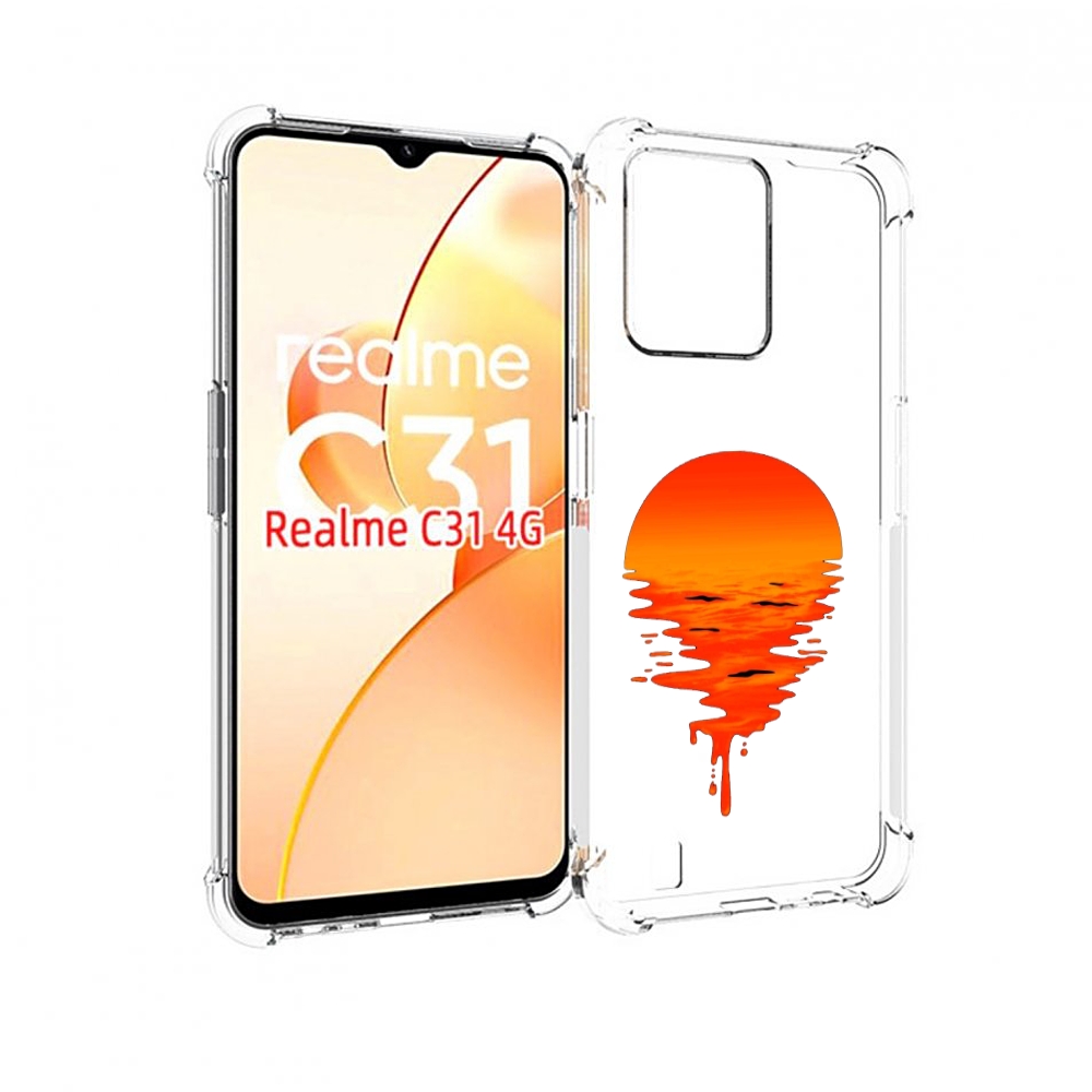 

Чехол MyPads оранжевый закат на воде для OPPO Realme C31, Прозрачный, Tocco