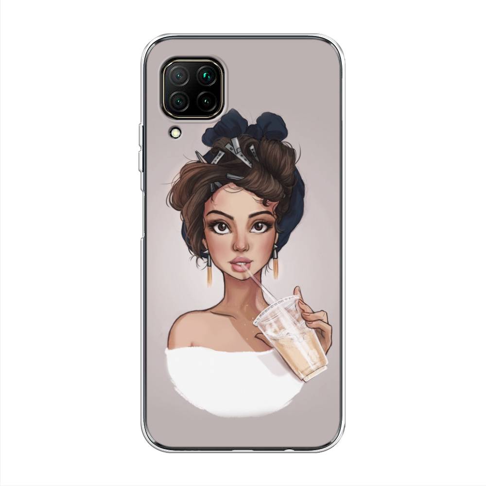 

Чехол на Huawei Nova 7i "Девушка с фраппе", Серый, 611850-6
