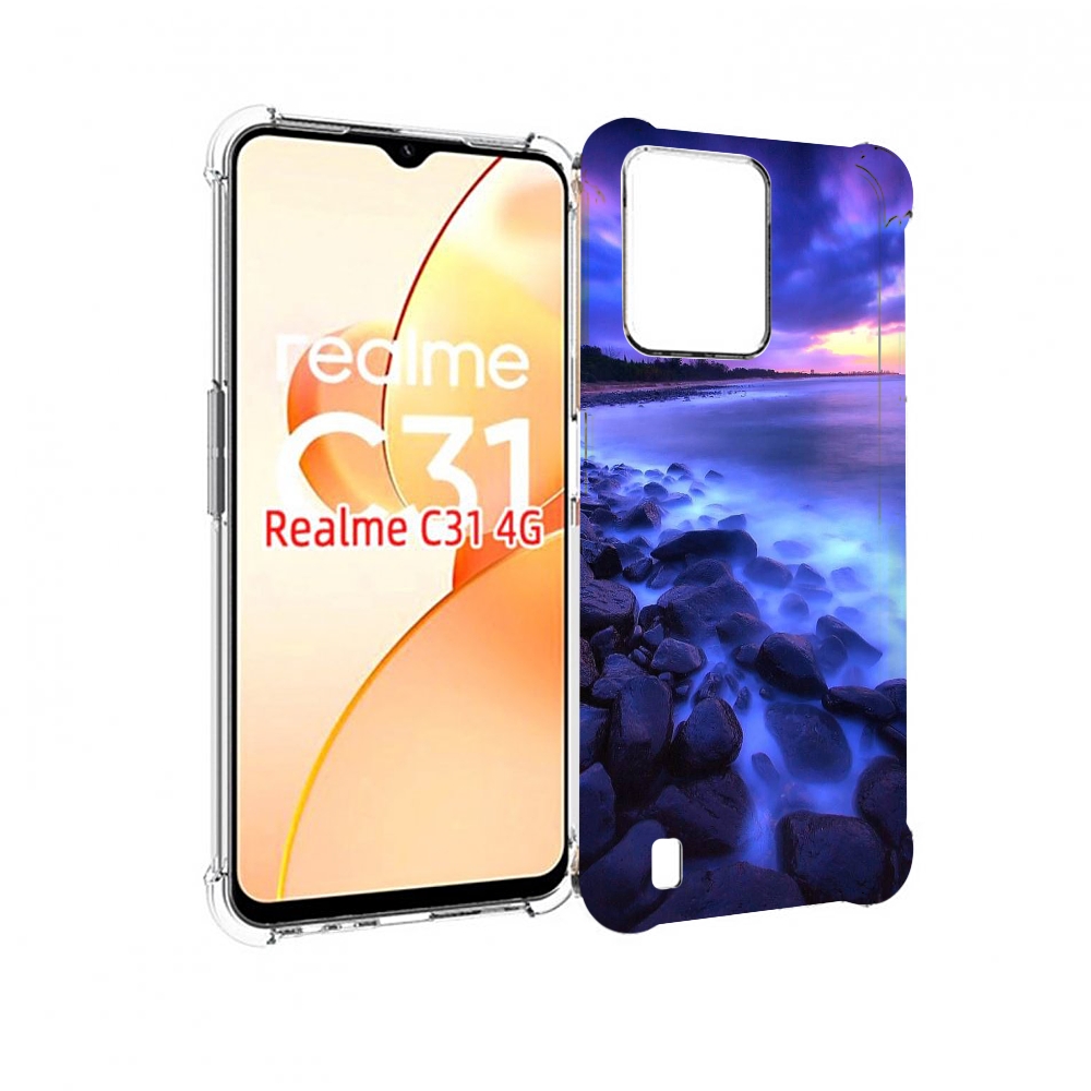 

Чехол MyPads неоновый берег для OPPO Realme C31, Прозрачный, Tocco