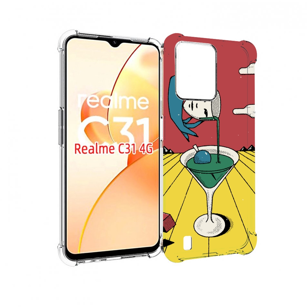 

Чехол MyPads необычный напиток для OPPO Realme C31, Прозрачный, Tocco