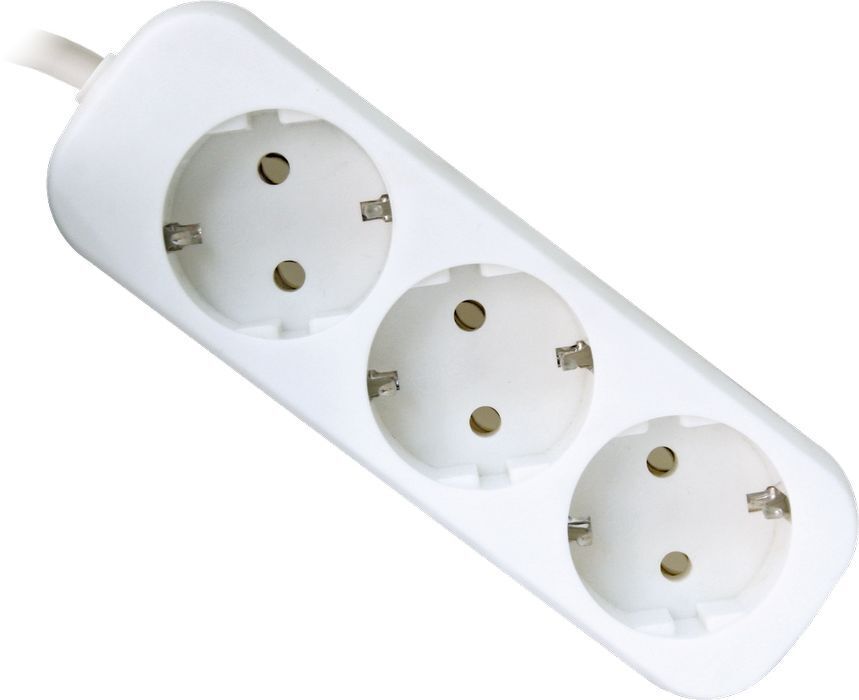 фото Удлинитель defender e318, 3 розетки, 1,8 м, white