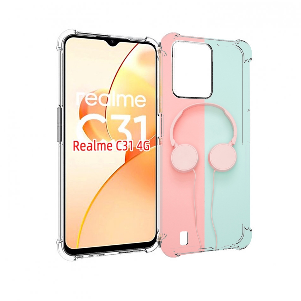 

Чехол MyPads наушники-минимализм для OPPO Realme C31, Прозрачный, Tocco
