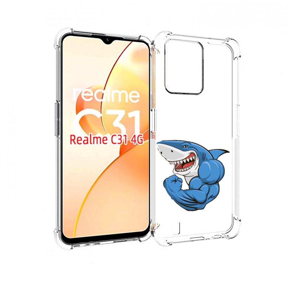 

Чехол MyPads накаченная акула для OPPO Realme C31, Прозрачный, Tocco