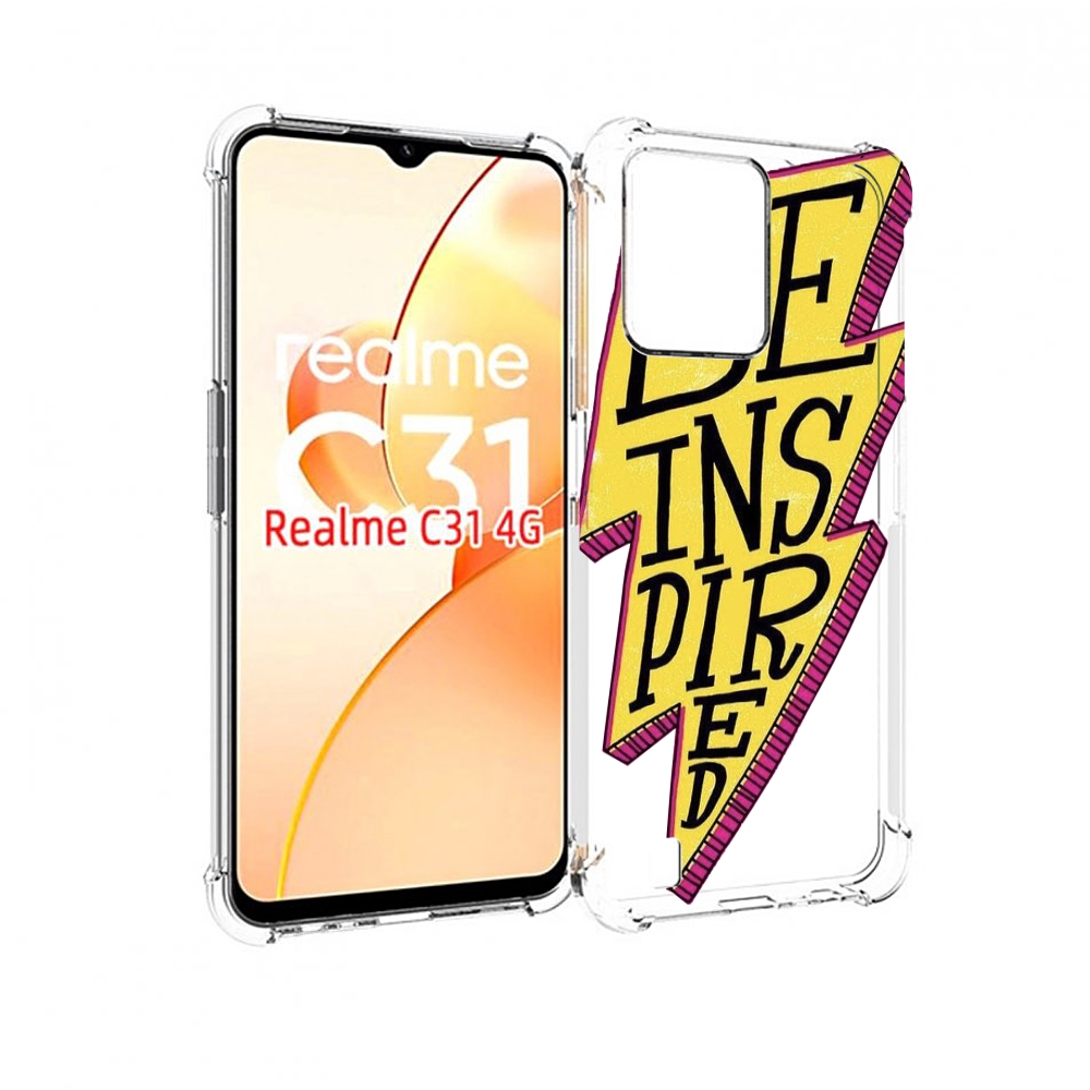 

Чехол MyPads надпись в желтой молнии для OPPO Realme C31, Прозрачный, Tocco
